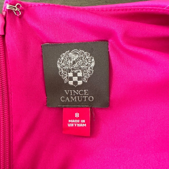 Vince Camuto Hot Pink Fuchsia Sleeveless Dress with Ruffle - Picture 3 of 3